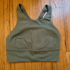 Lululemon Wunder Train High-Neck Longline Sports Bra in Misty Glade